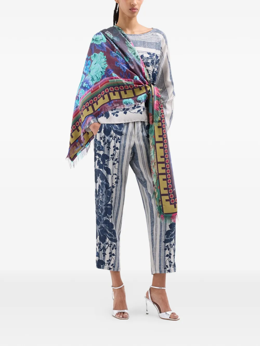 Pierre-Louis Mascia Aloe blouse met bloemenprint en lange mouwen Blauw