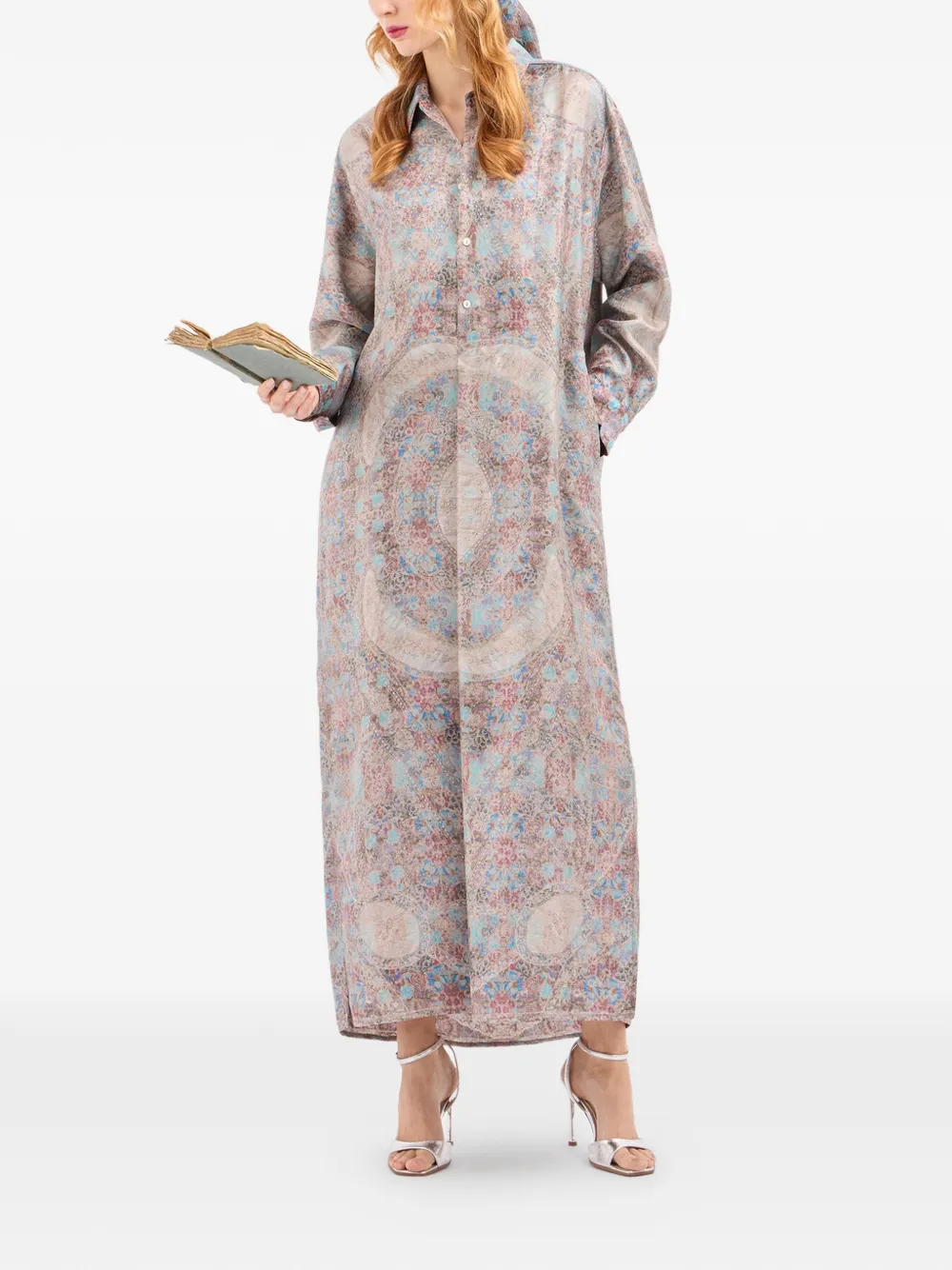 Pierre-Louis Mascia Aloe maxi-jurk met bloemenprint Blauw