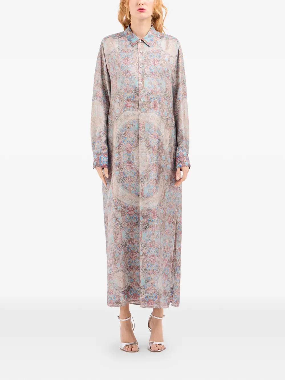 Pierre-Louis Mascia Aloe maxi-jurk met bloemenprint Blauw