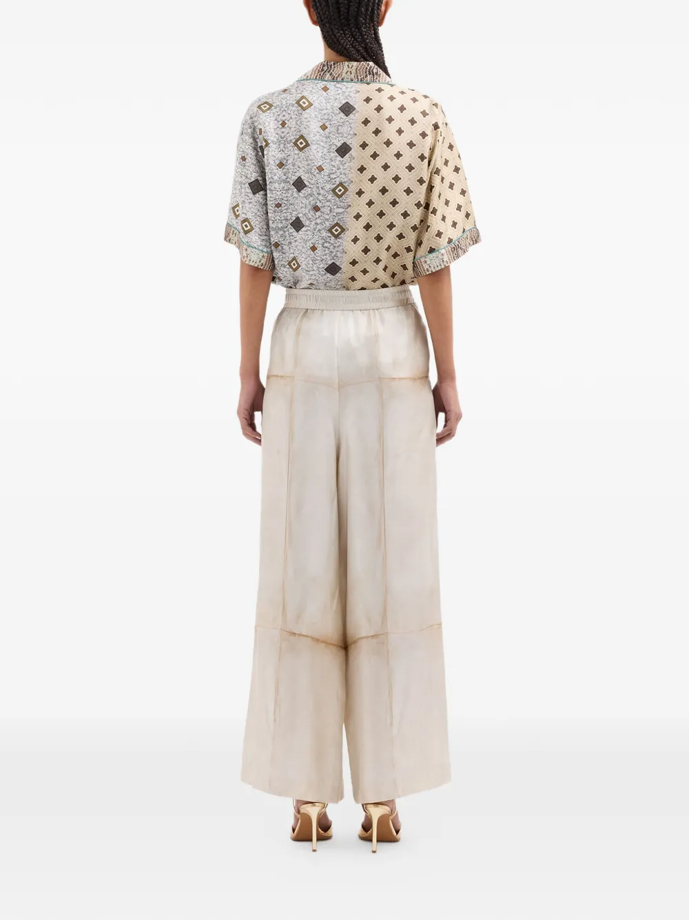 Pierre-Louis Mascia Broek met bloemdetail Beige