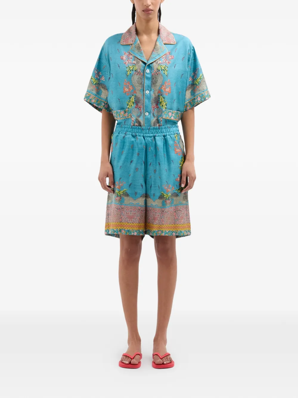 Aloe Paisley-Print Shorts