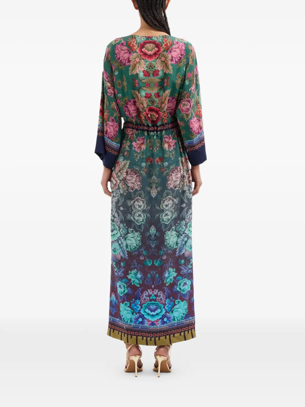 Belted Floral-Print Maxi Dress