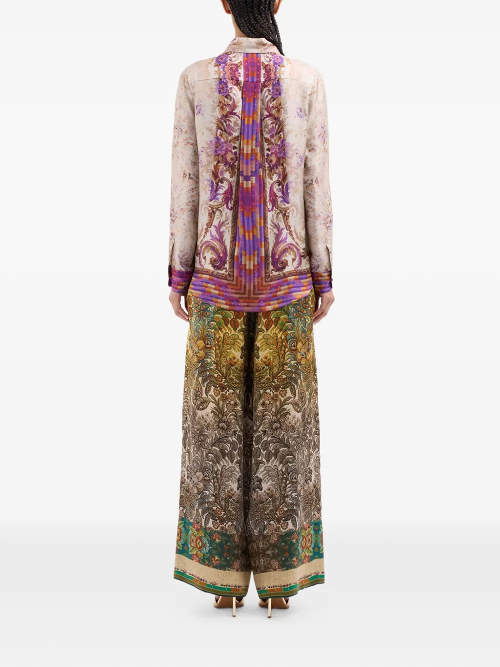 Pierre-Louis Mascia Aloes shirt met bloemenprint en lange mouwen Beige