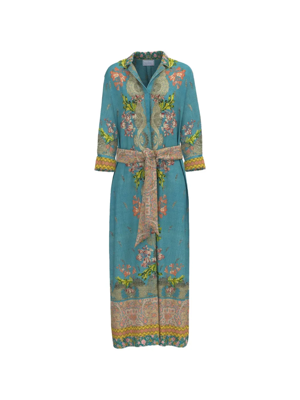 Pierre-Louis Mascia Aloe floral-print maxi shirt dress - Blu