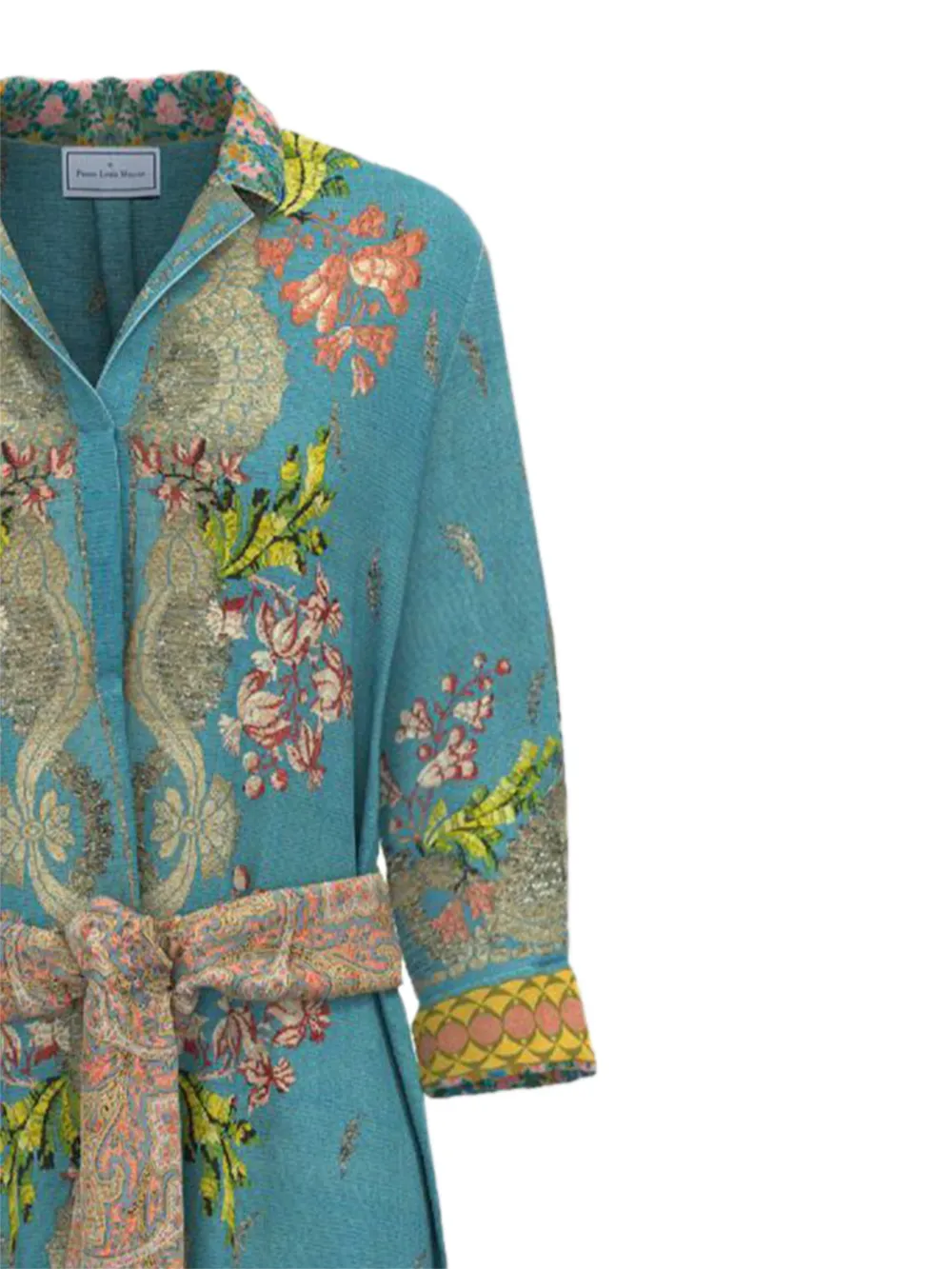 Pierre-Louis Mascia Aloe maxi-blousejurk met bloemenprint Blauw
