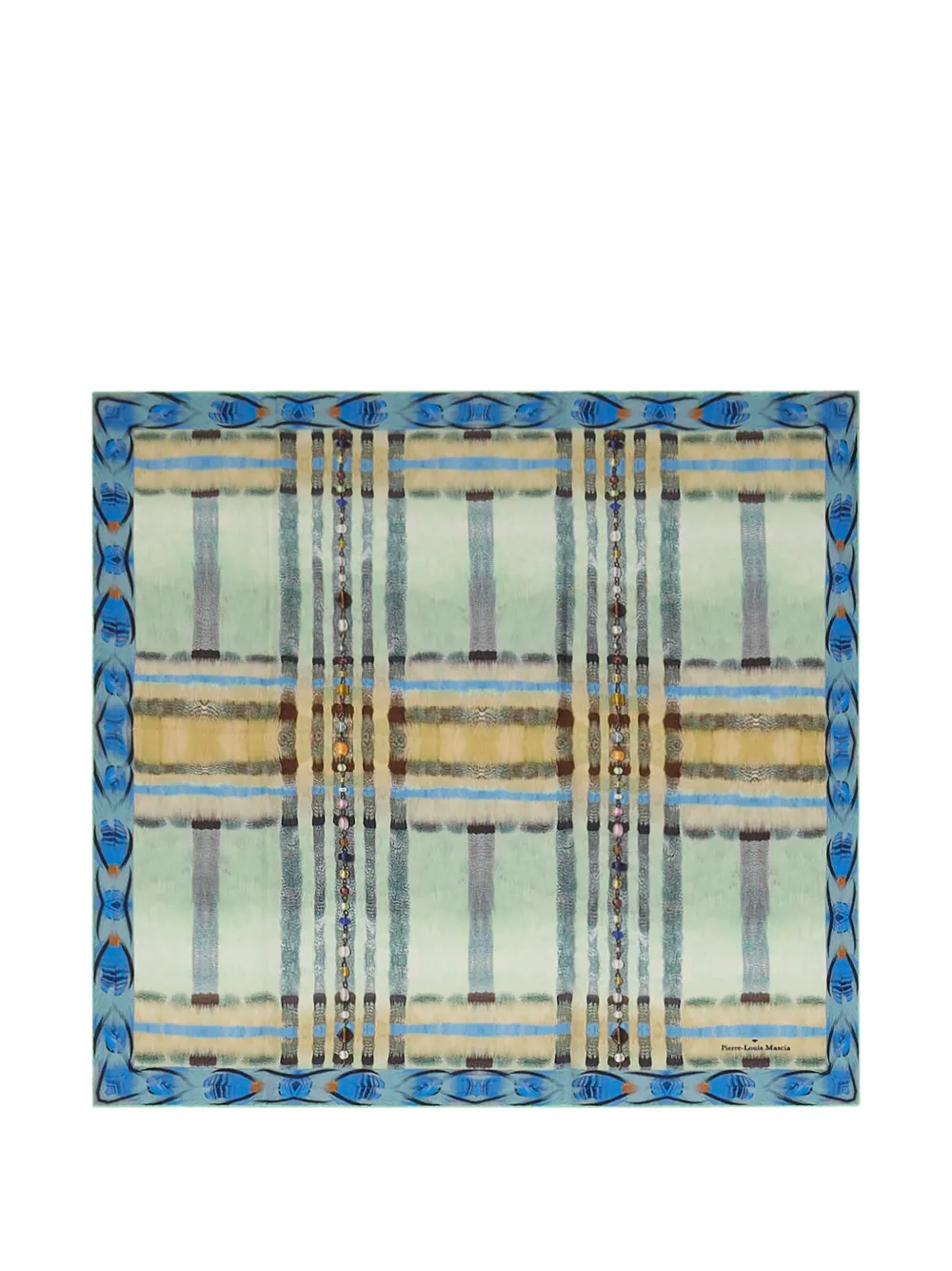 Pierre-Louis Mascia Aloeuw silk bandana scarf - Blu