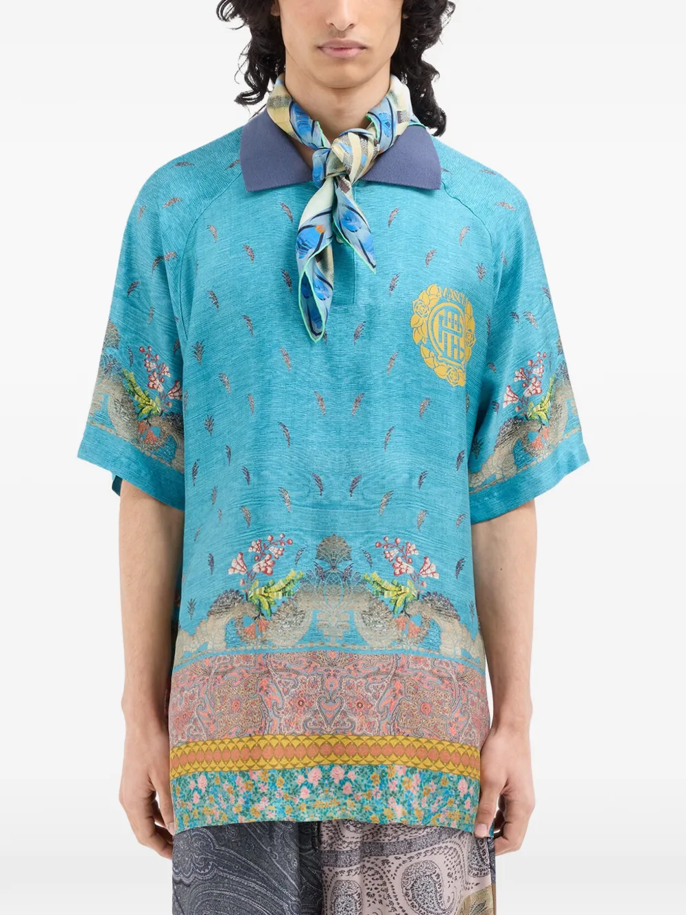  Pierre-louis Mascia Foulard Aloeuw In Seta - Blu 