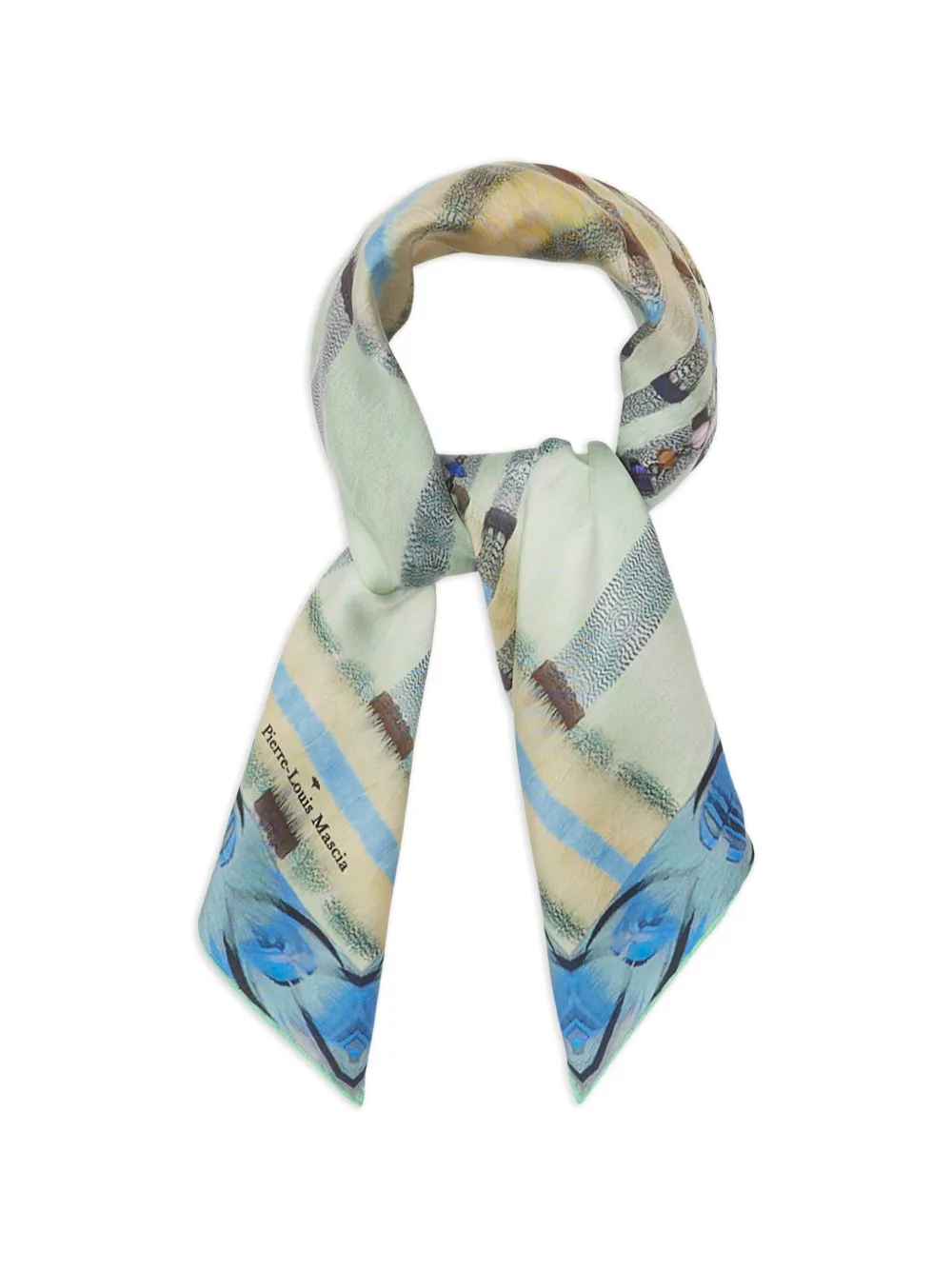  Pierre-louis Mascia Foulard Aloeuw In Seta - Blu 