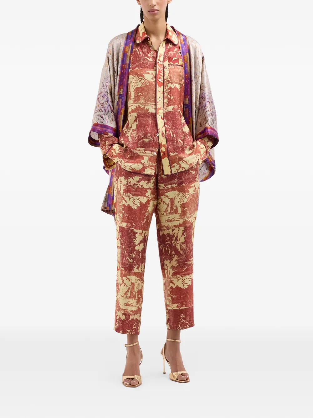Pierre-Louis Mascia Aloe straight broek Rood