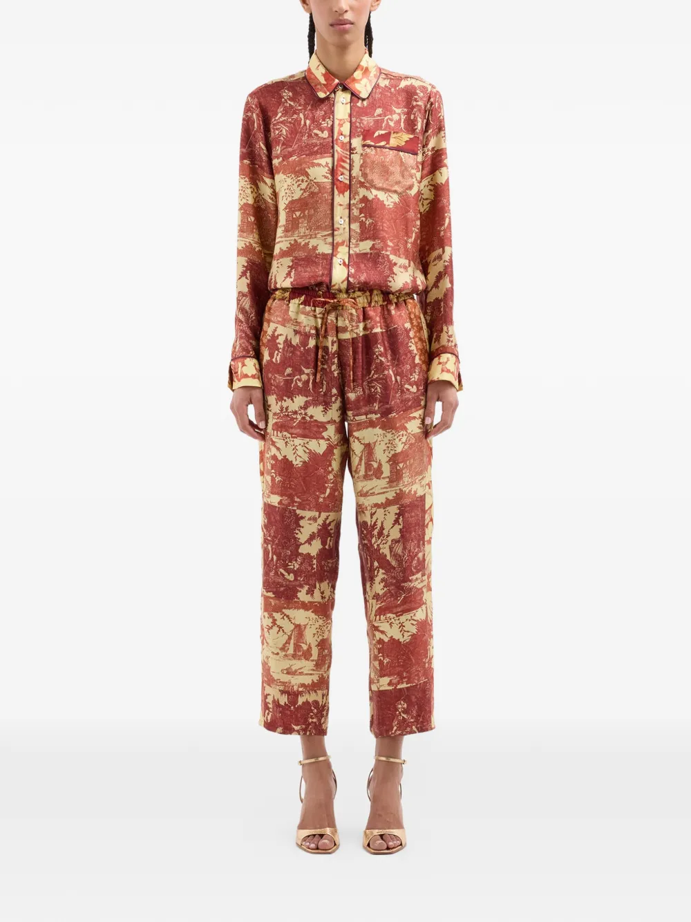 Pierre-Louis Mascia Aloe straight broek Rood