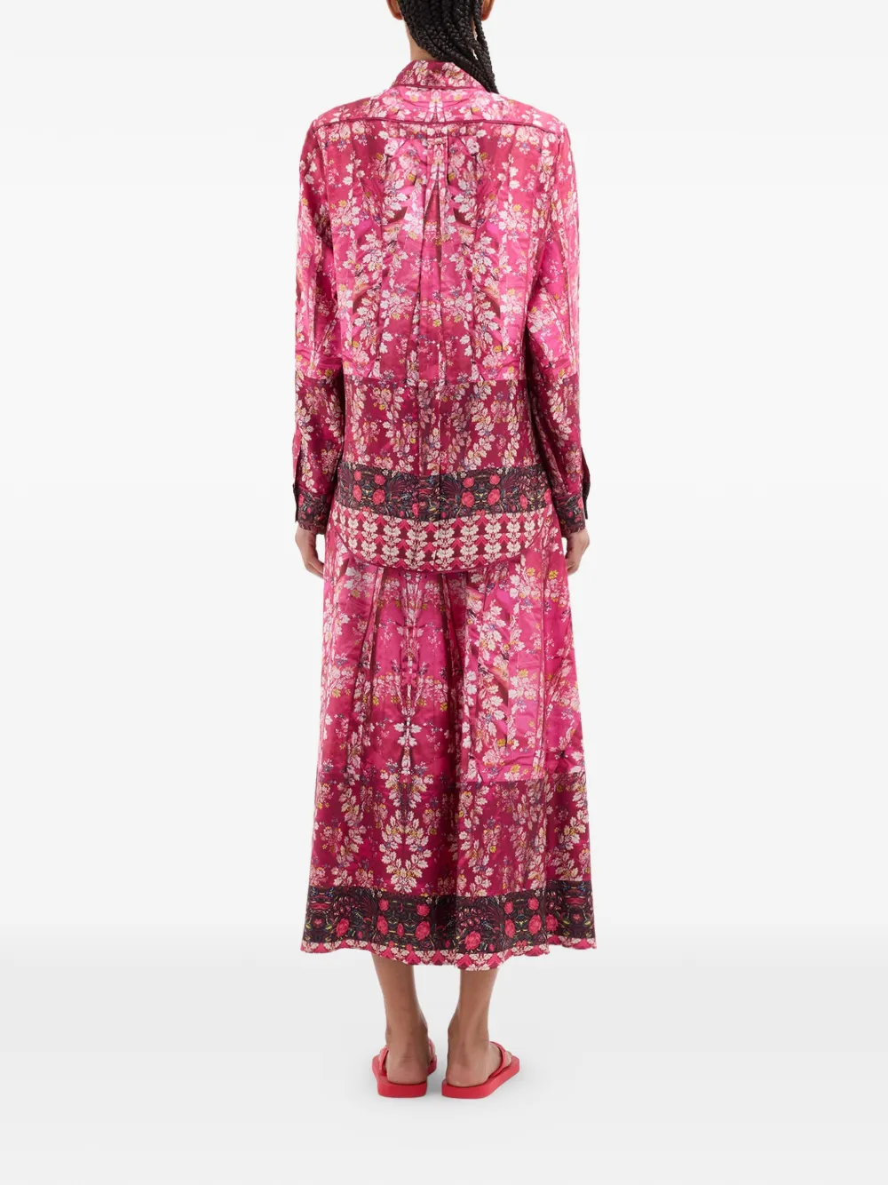 Aloe Floral-Print Silk Shirt