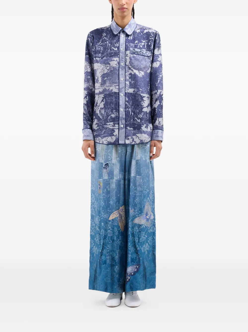  Pierre-louis Mascia Aloe Long-sleeve Shirt - Blue 
