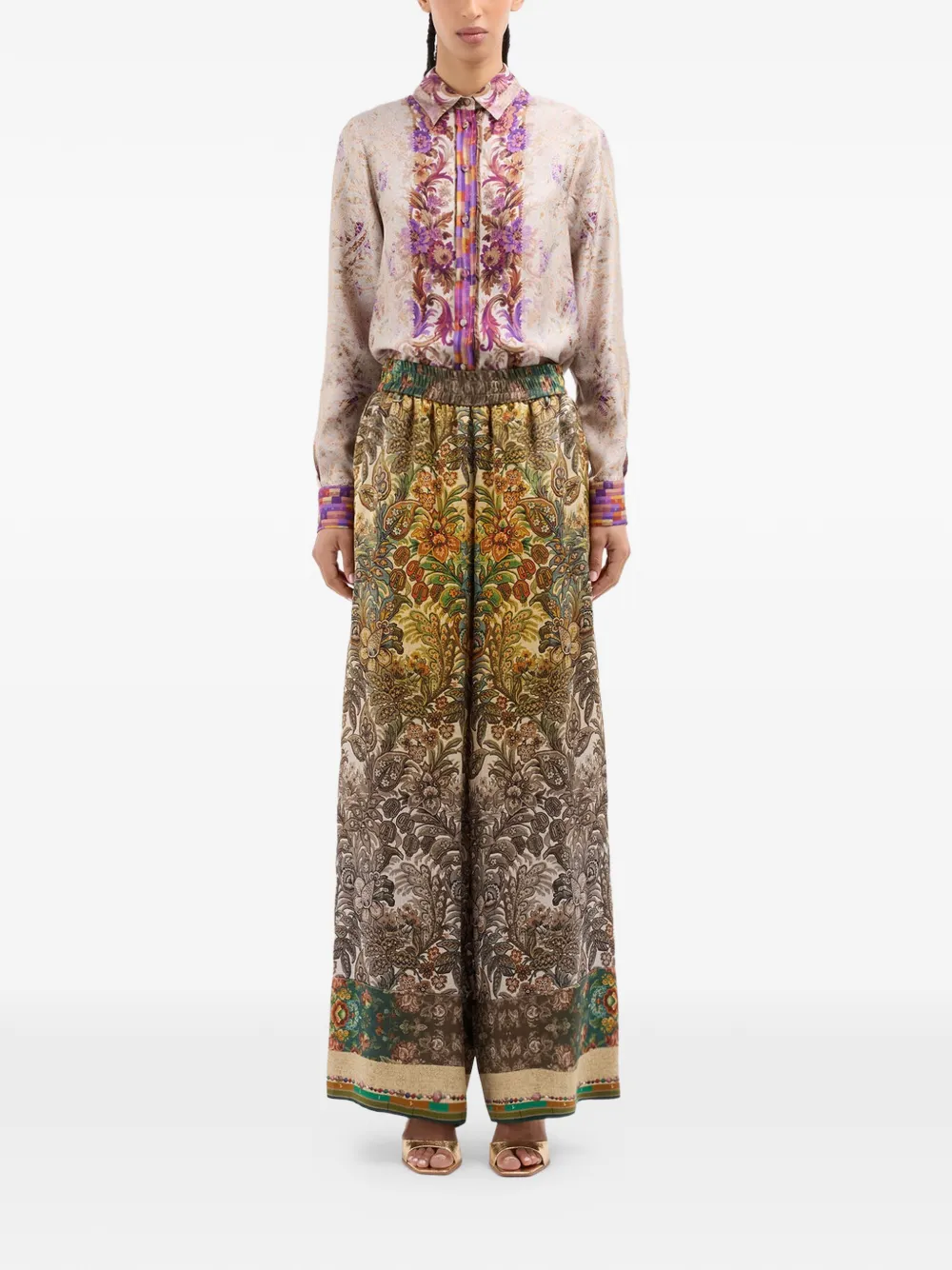  Pierre-louis Mascia Mutka Palazzo Pants - Green 