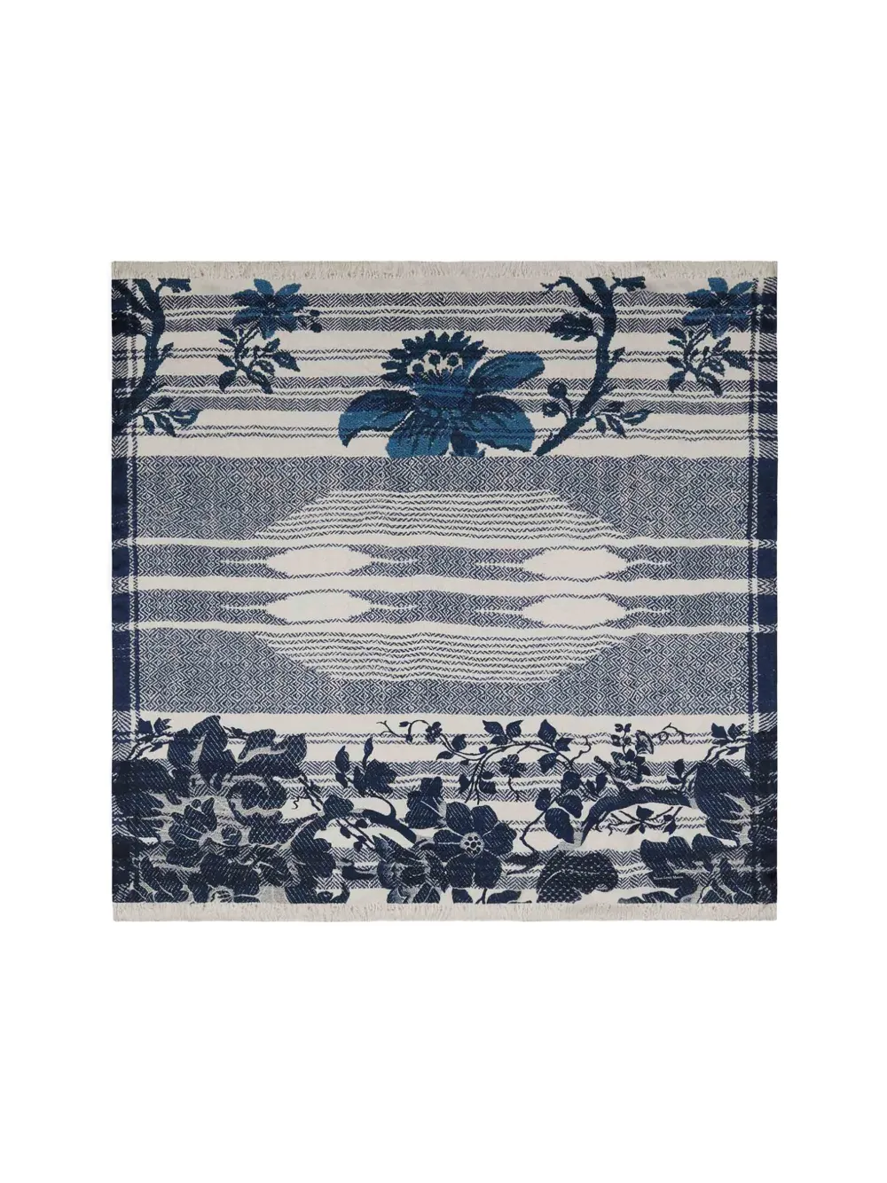 Pierre-Louis Mascia Molare floral-geometric scarf - Blu