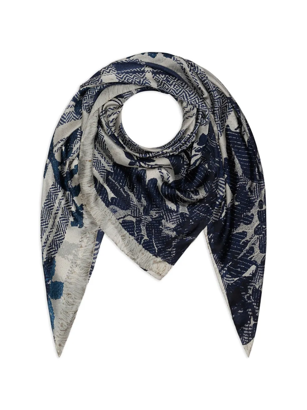 Pierre-Louis Mascia Molare geometrische sjaal met bloemenprint Blauw