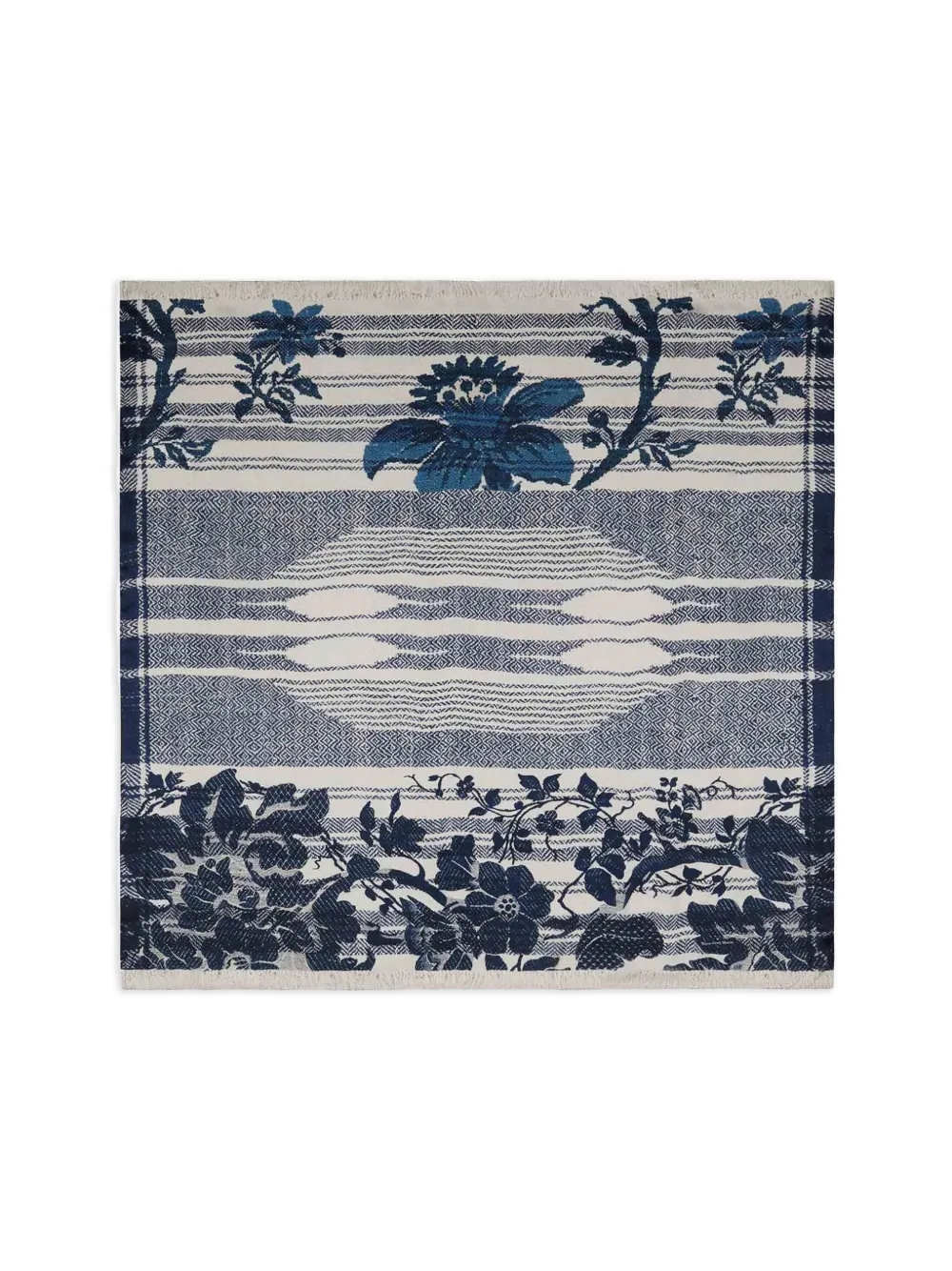 Pierre-Louis Mascia Molare floral-geometric scarf - Blu