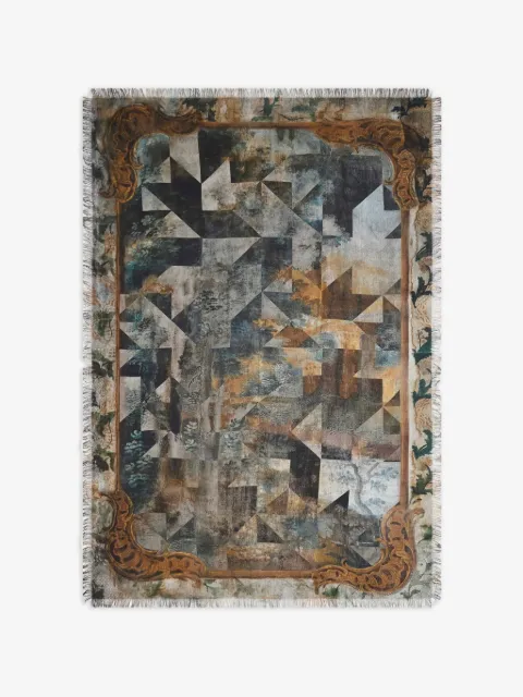 Pierre-Louis Mascia Aloeuw printed fringed shawl scarf