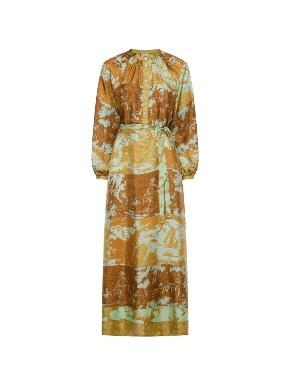 Pierre-Louis Mascia Aloe belted floral-print maxi dress - Marrone