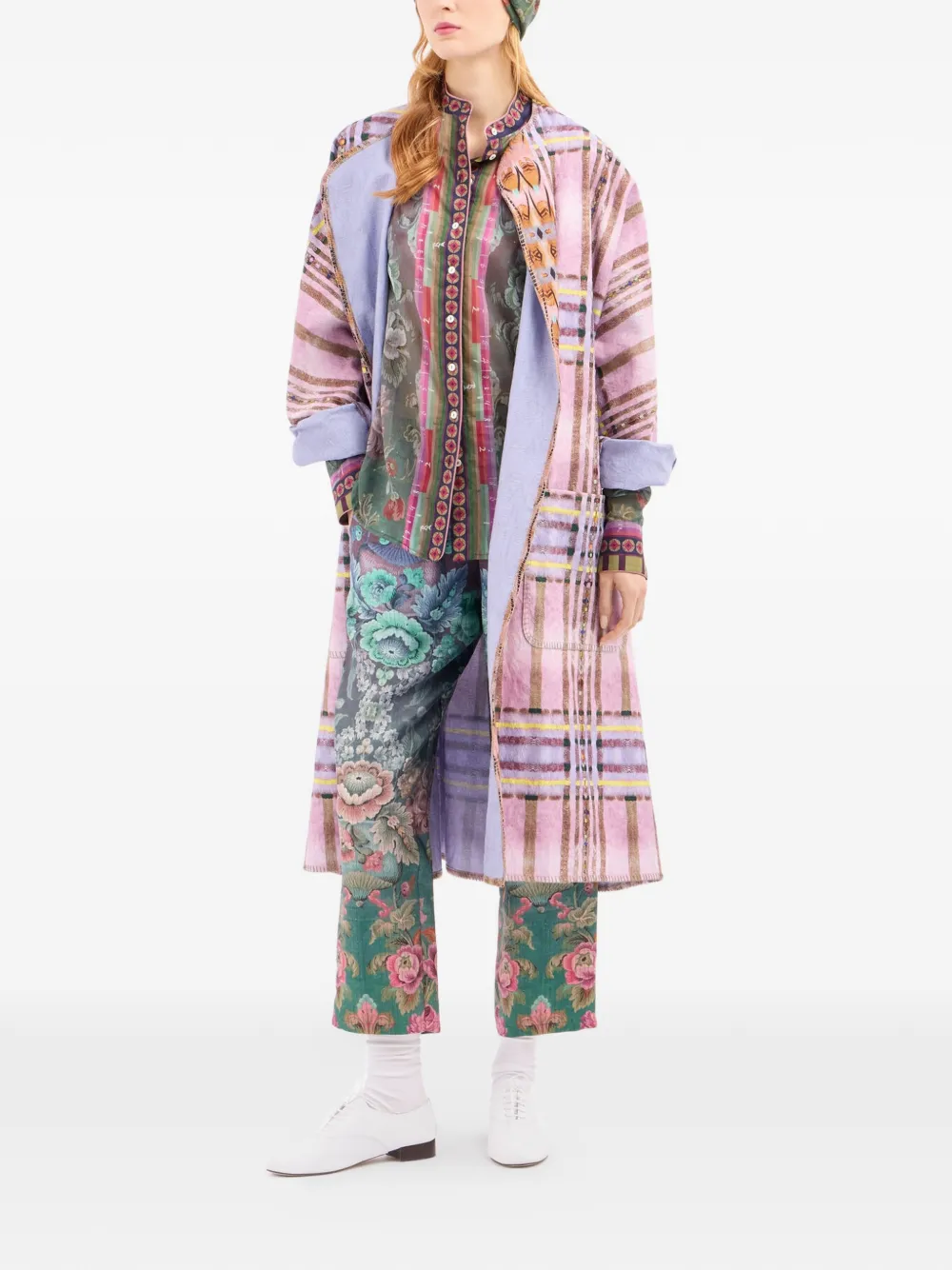 Pierre-Louis Mascia Aloe straight broek met bloemen Groen
