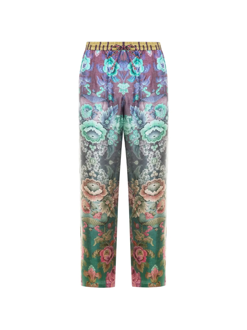 Pierre-Louis Mascia Aloe floral straight-leg trousers - Verde