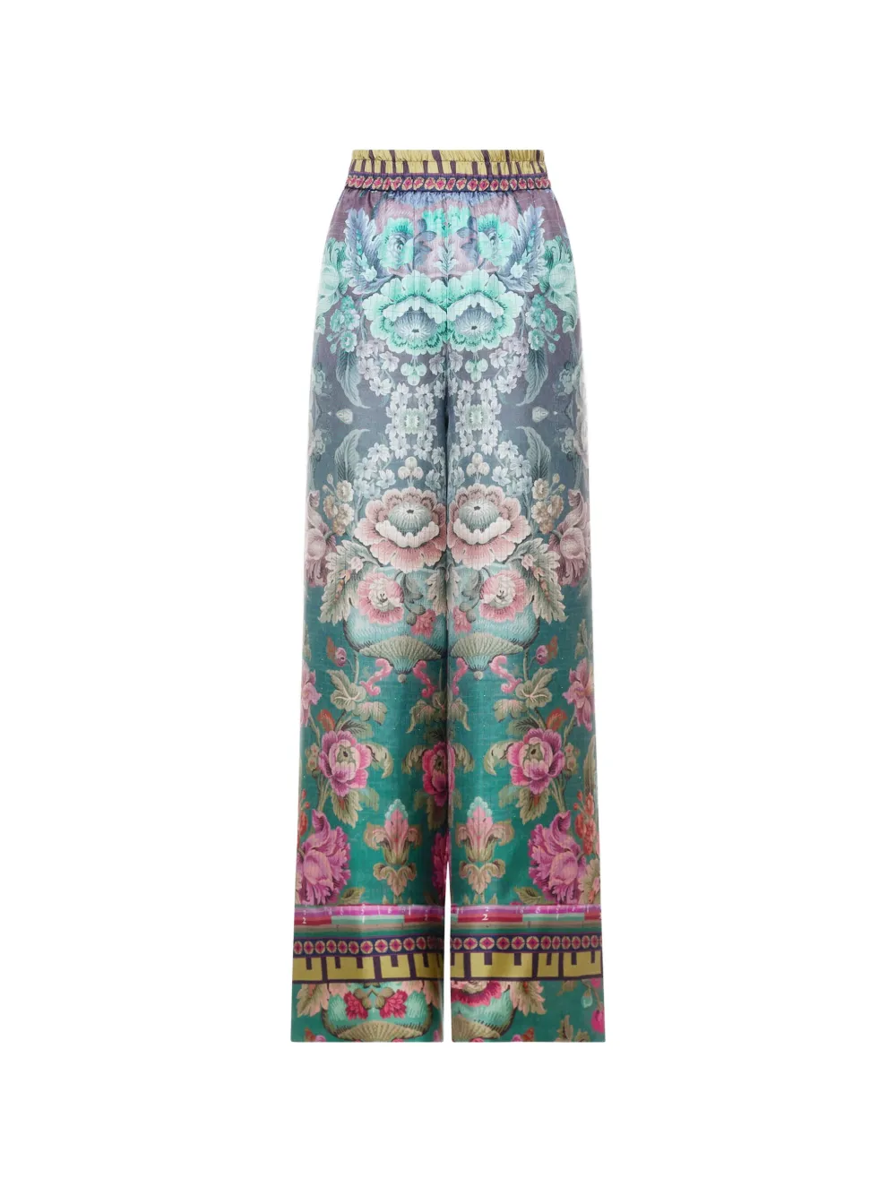 Pierre-Louis Mascia Aloe wide-leg floral trousers - Blu