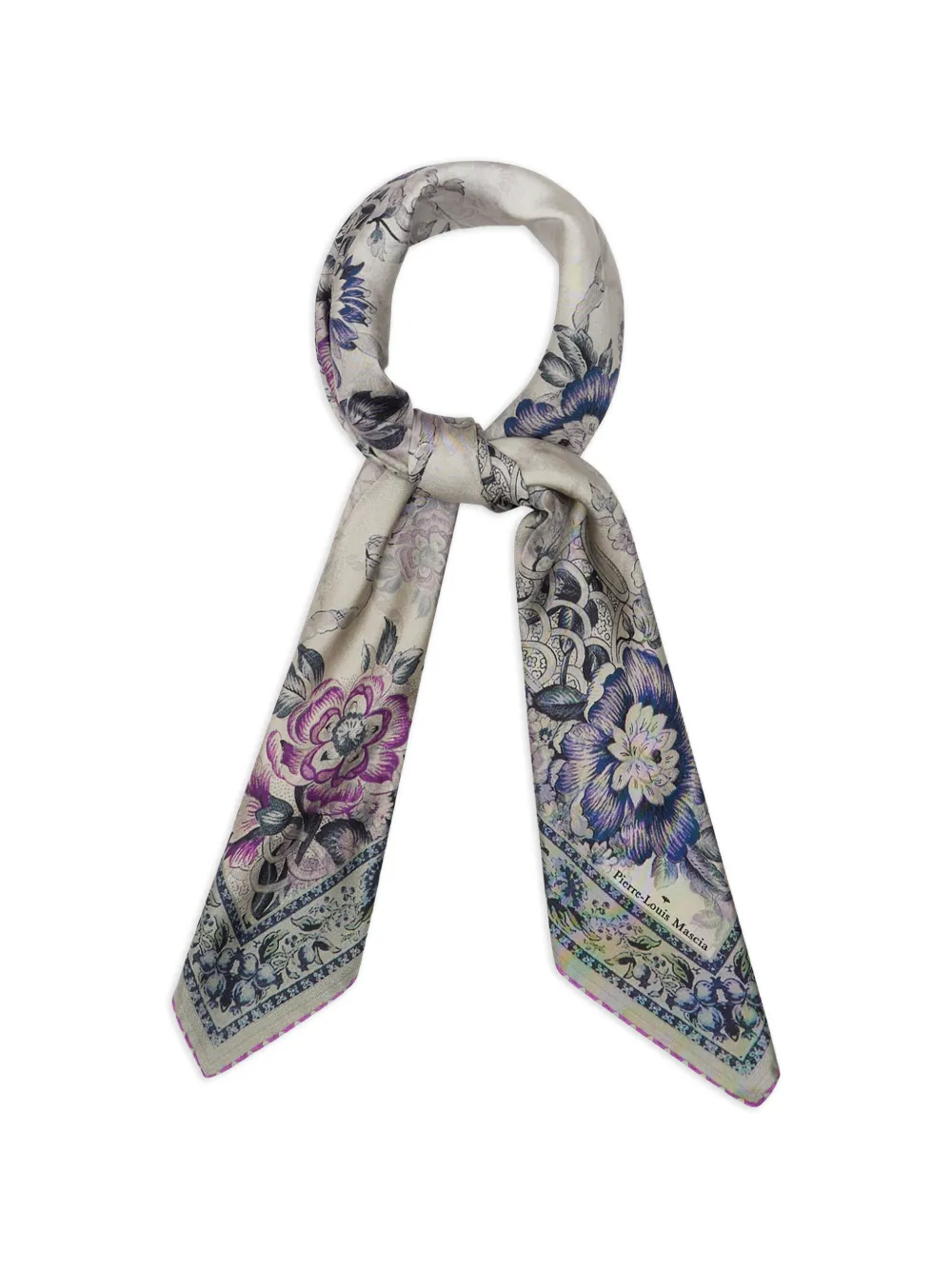 Pierre-Louis Mascia Cialda bandana sjaal met bloemenprint Beige