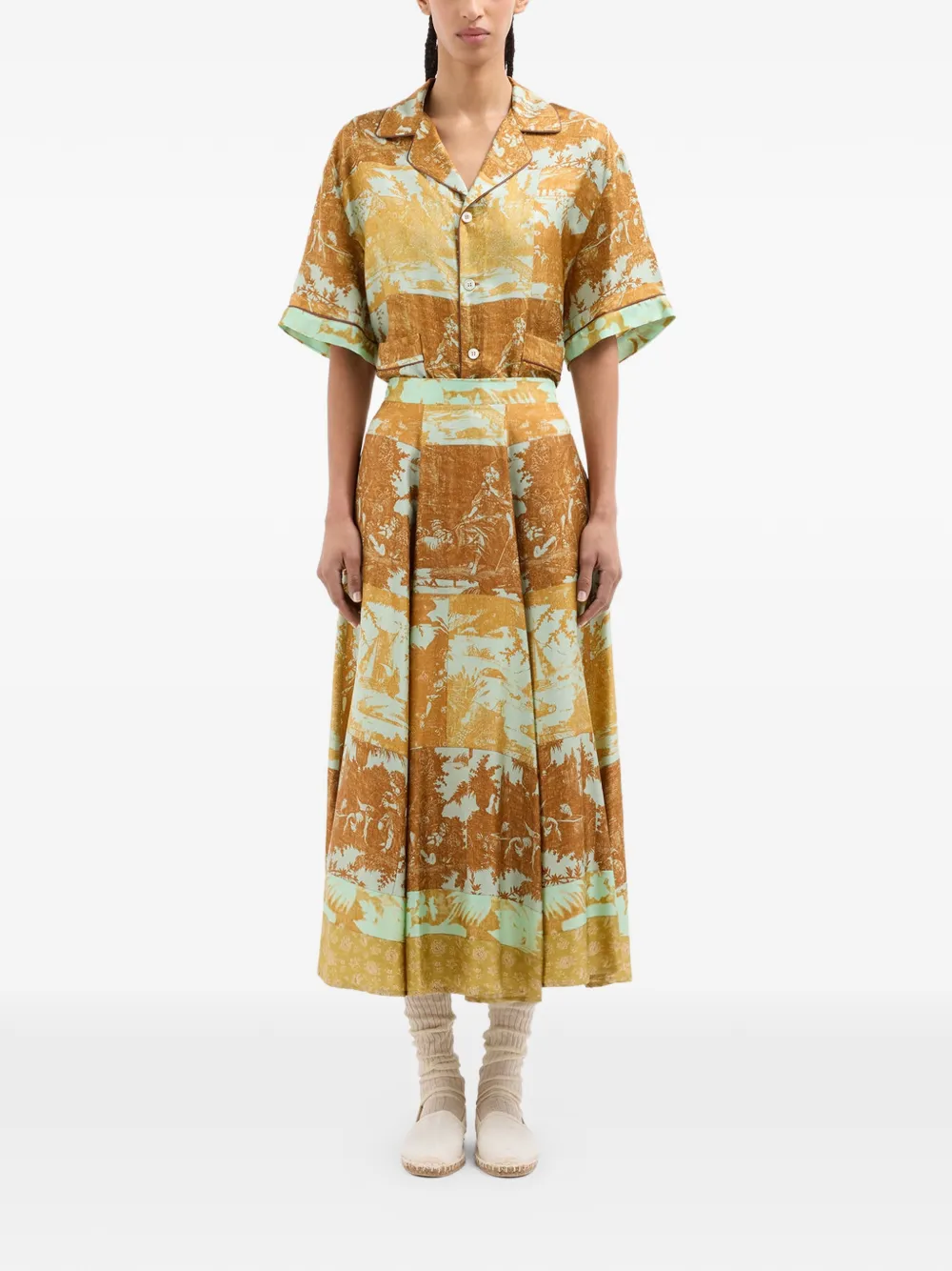  Pierre-louis Mascia Aloe A-line Skirt - Brown 