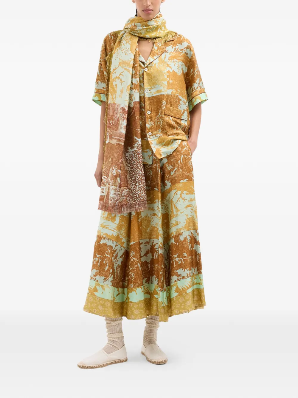  Pierre-louis Mascia Aloe A-line Skirt - Brown 