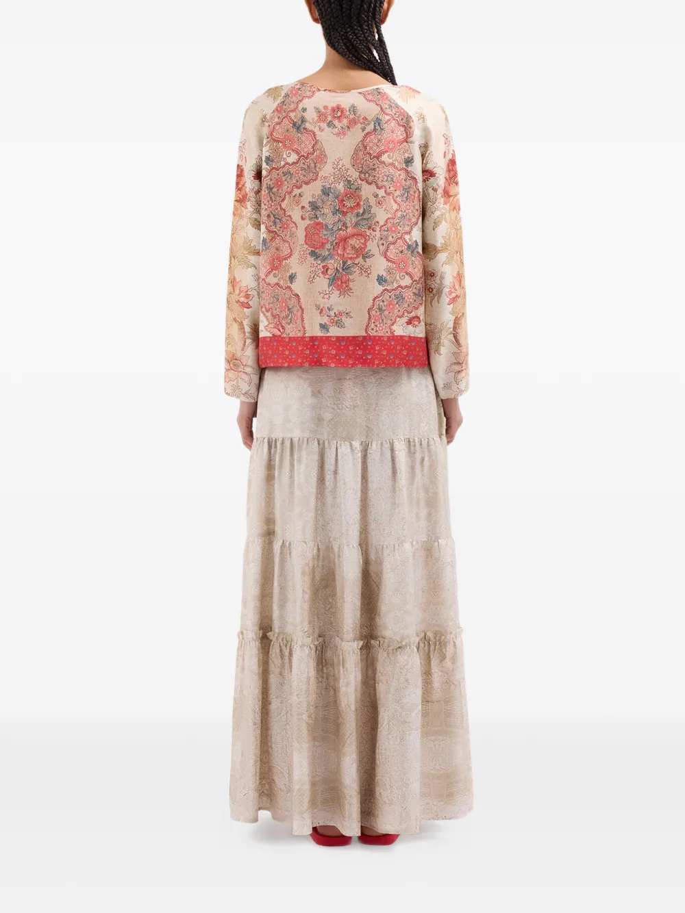 Pierre-Louis Mascia Aloe shirt met lange mouwen en bloemenprint Beige