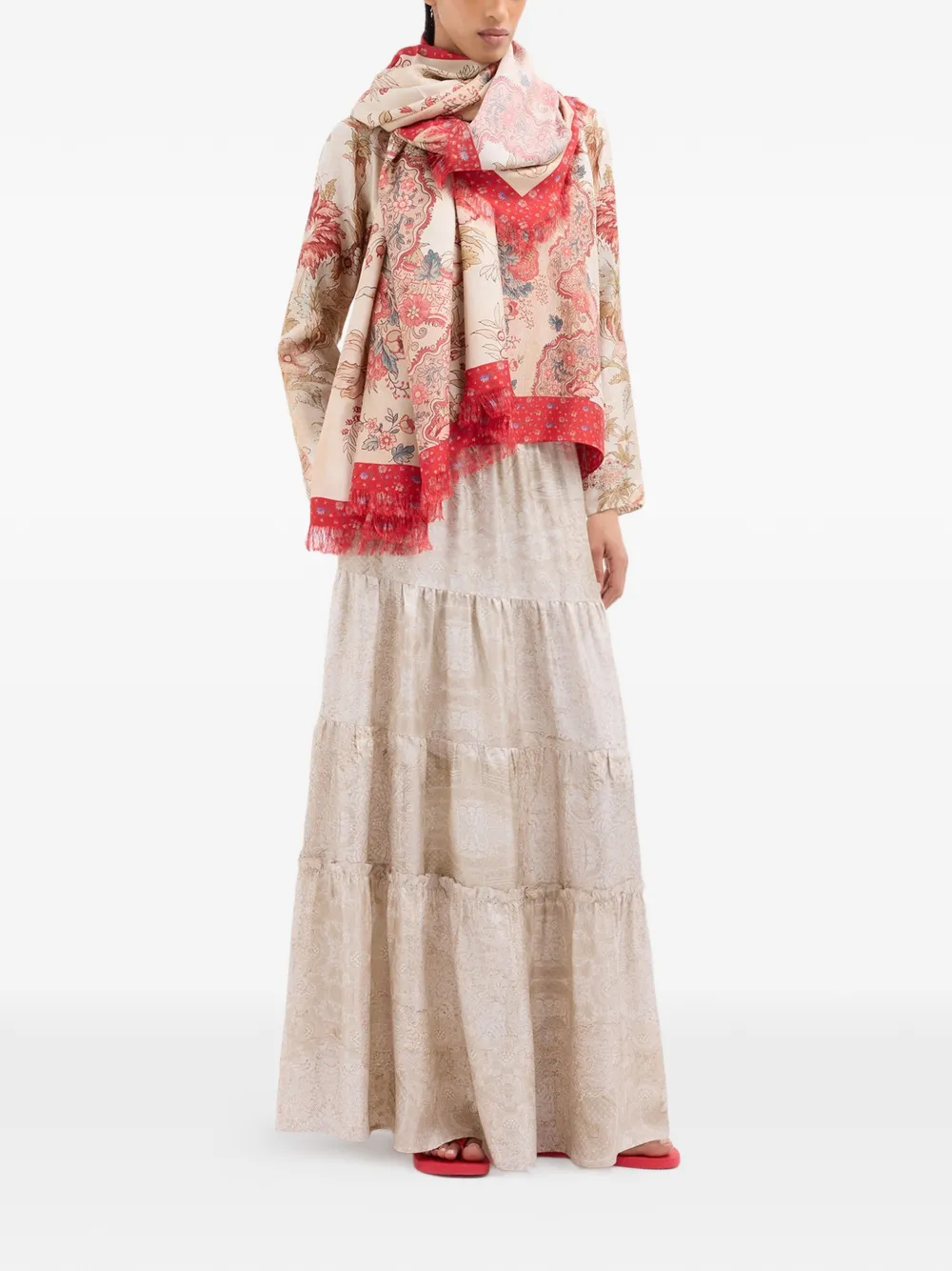 Pierre-Louis Mascia Aloe shirt met lange mouwen en bloemenprint Beige