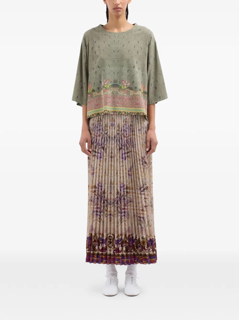 Pierre-Louis Mascia Adanastr T-shirt met bloemenprint Groen