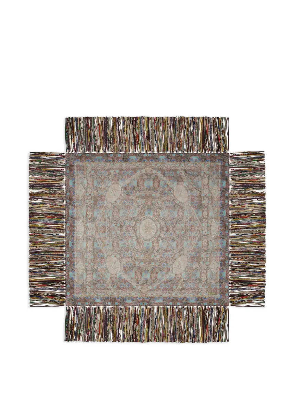 Pierre-Louis Mascia Aloeuw fringed silk shawl scarf - Blu