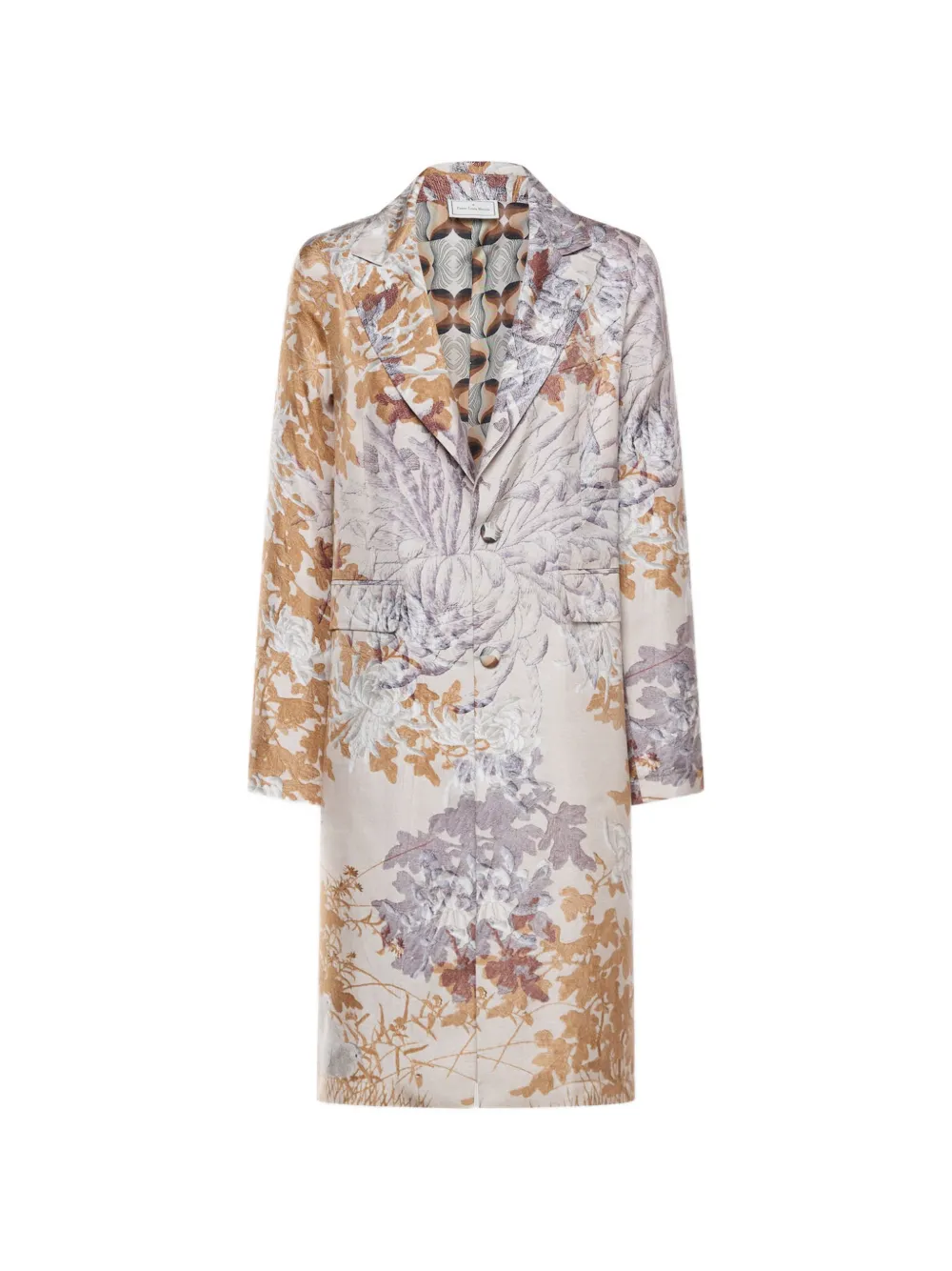 Pierre-Louis Mascia botanical-print single-breasted coat - Toni neutri