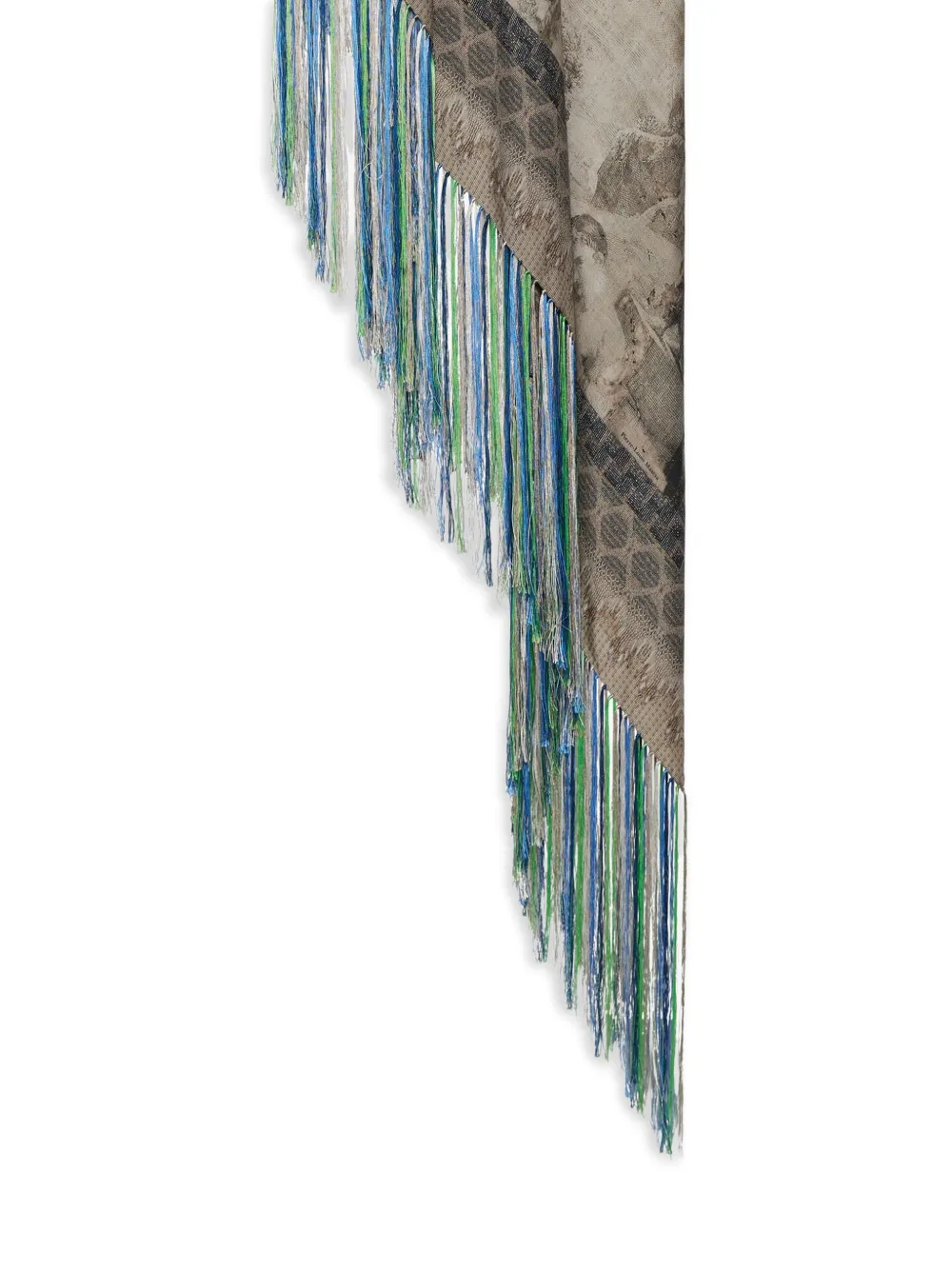 Tapestry Fringed Silk Scarf