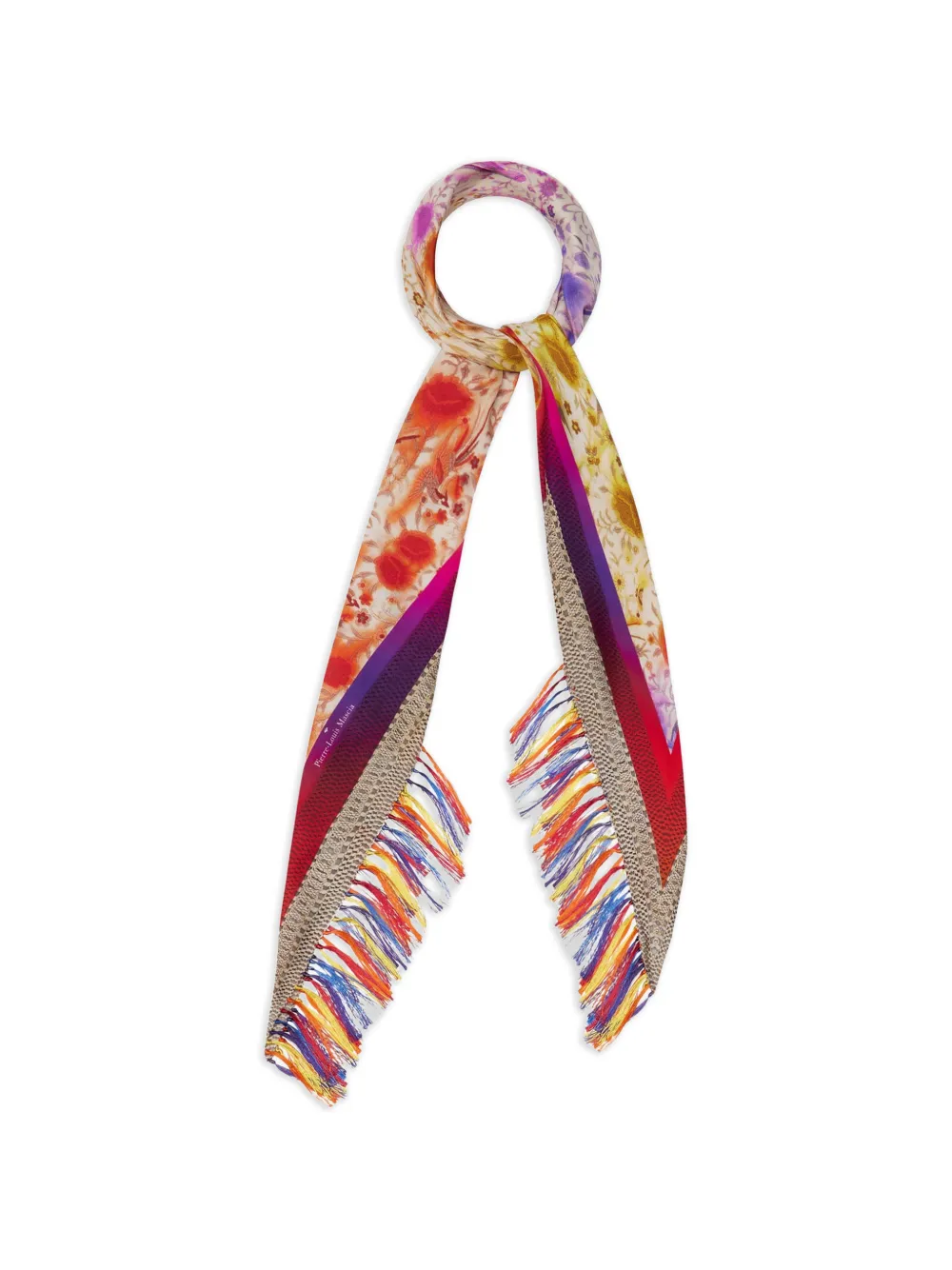 Pierre-Louis Mascia floral-print fringed-hem scarf - Toni neutri