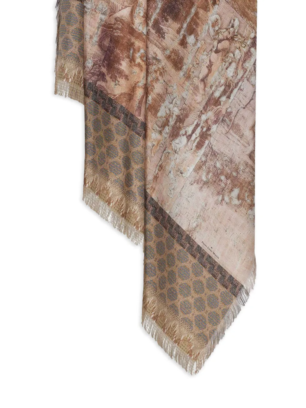 Pierre-Louis Mascia Sjaal met geometrische print Beige