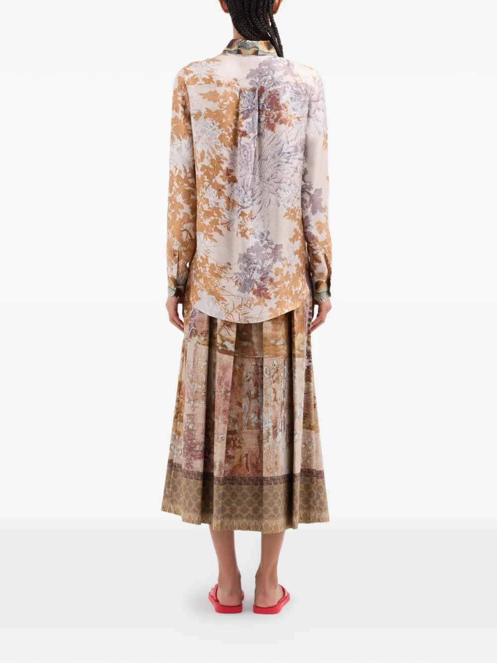 Pierre-Louis Mascia Shirt met lange mouwen en bloemenprint Beige