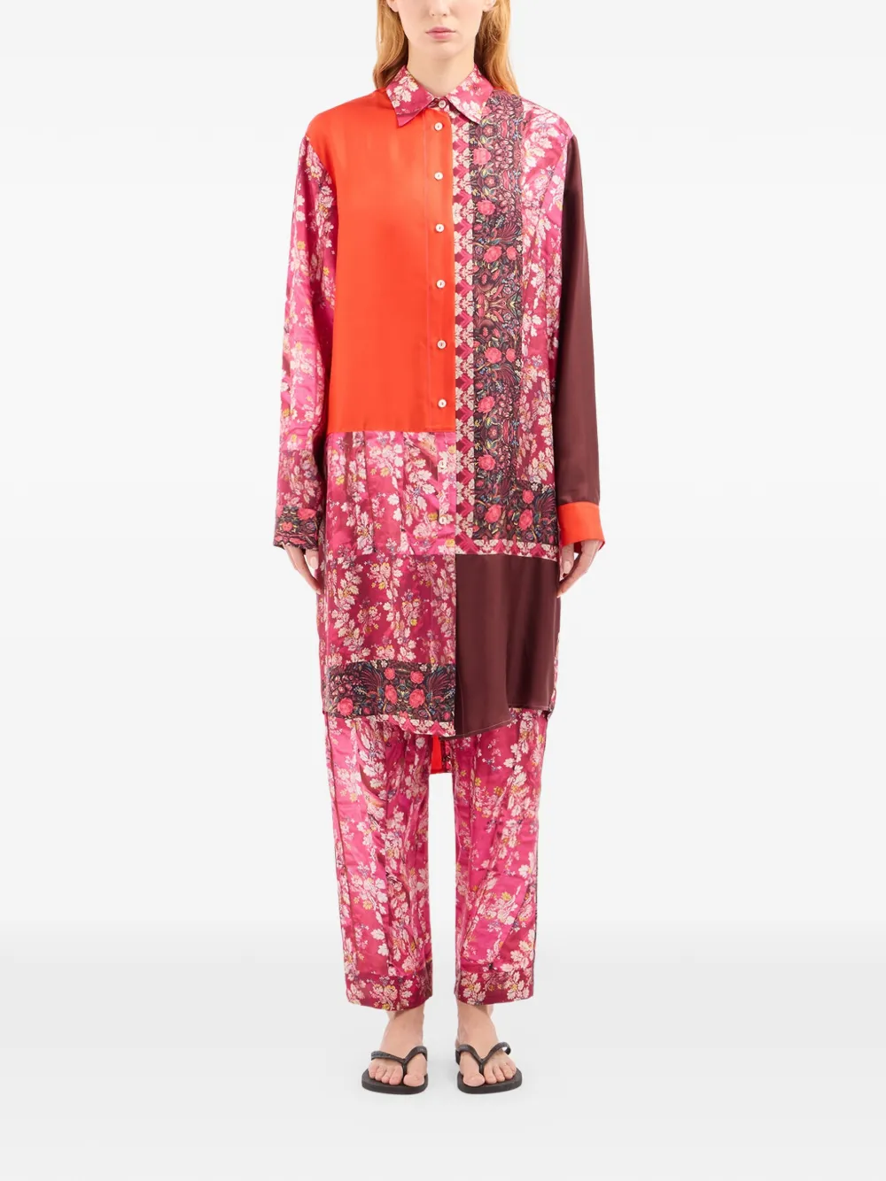 Pierre-Louis Mascia Shirt met patchwork design Roze