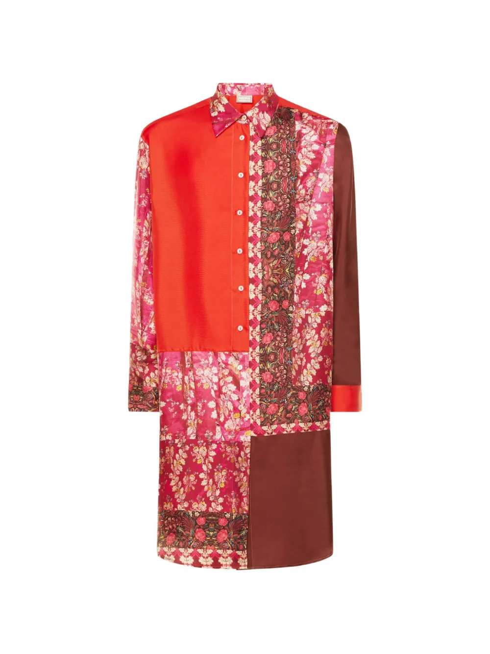 Pierre-Louis Mascia patchwork-design long-sleeve shirt - Rosa