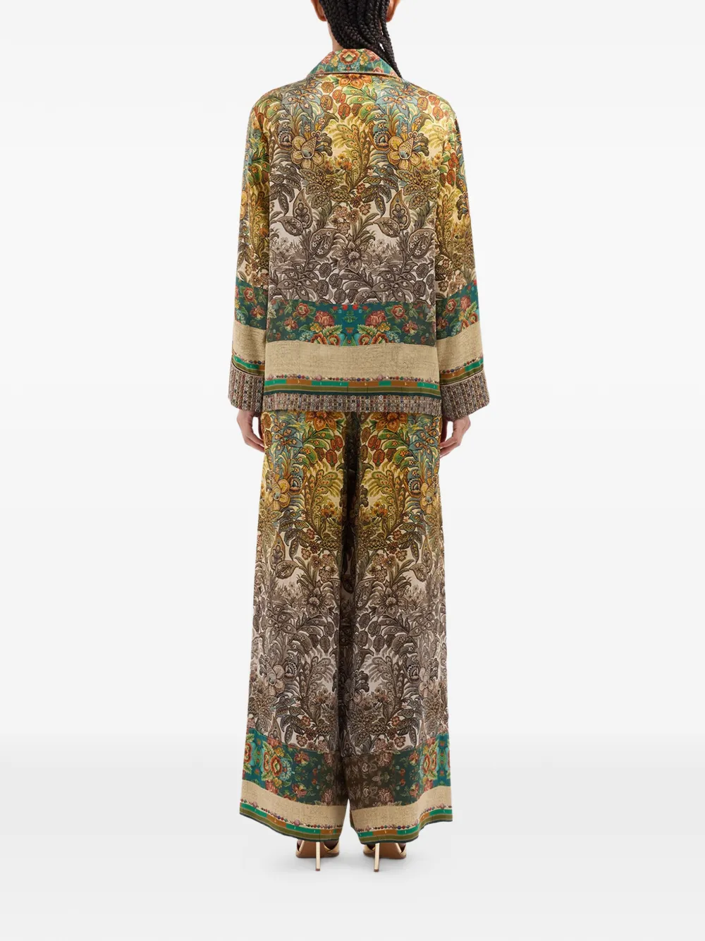 Mutka Floral-Print Double-Breasted Silk Jacket