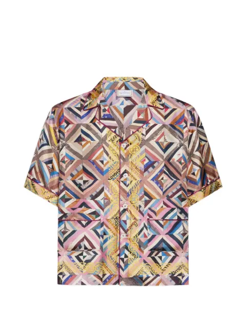 Pierre-Louis Mascia mosaic-pattern short-sleeve shirt