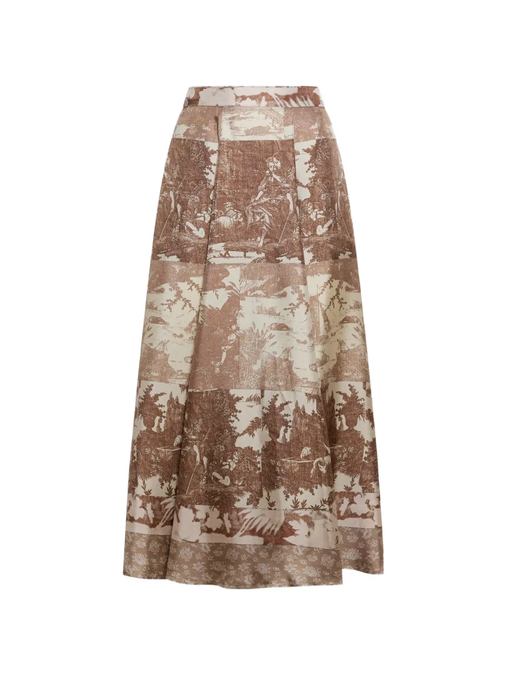 Pierre-Louis Mascia A-line pleated midi skirt - Marrone