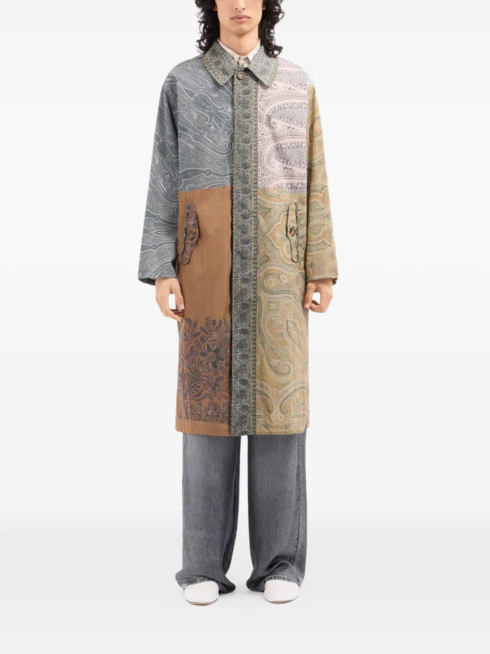 Pierre-Louis Mascia Integmosfre jas met patchwork en paisley-print Beige