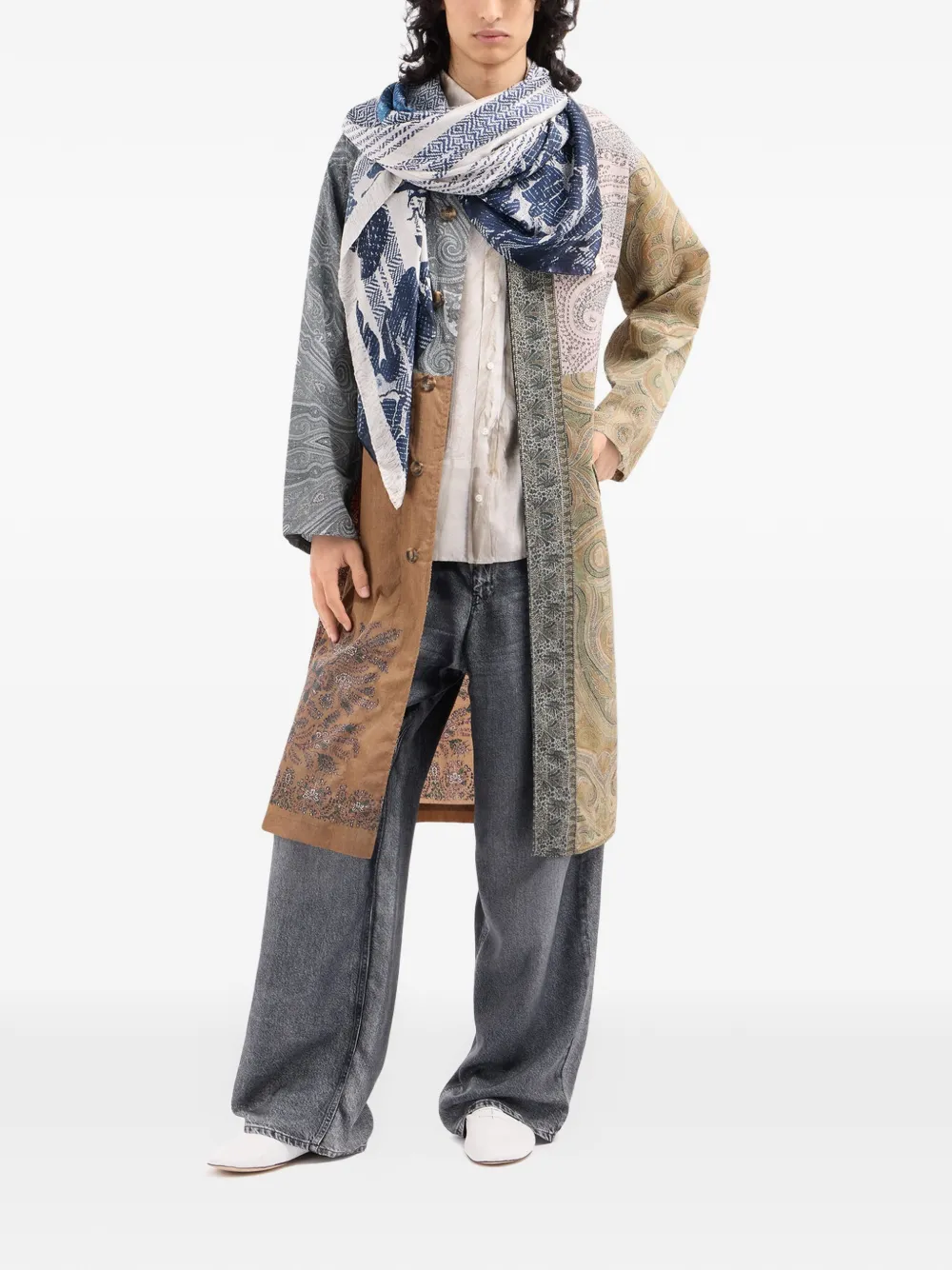 Pierre-Louis Mascia Integmosfre jas met patchwork en paisley-print Beige