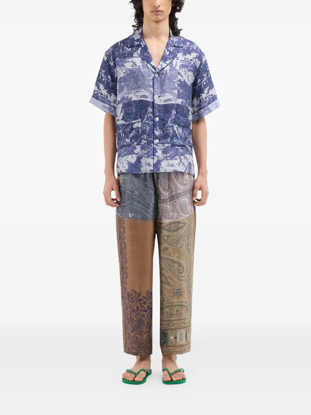 Pierre-Louis Mascia Shirt met Cubaanse kraag Blauw