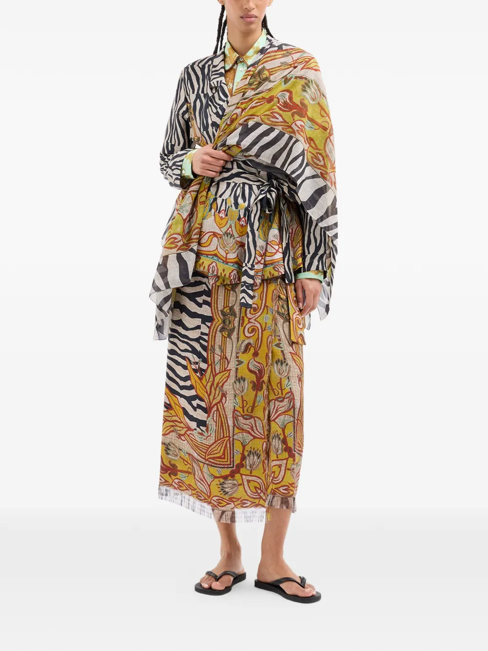 Pierre-Louis Mascia Aloe shirt met print Bruin
