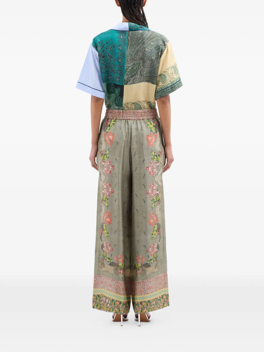 Pierre-Louis Mascia Palazzo broek met paisley-print Groen