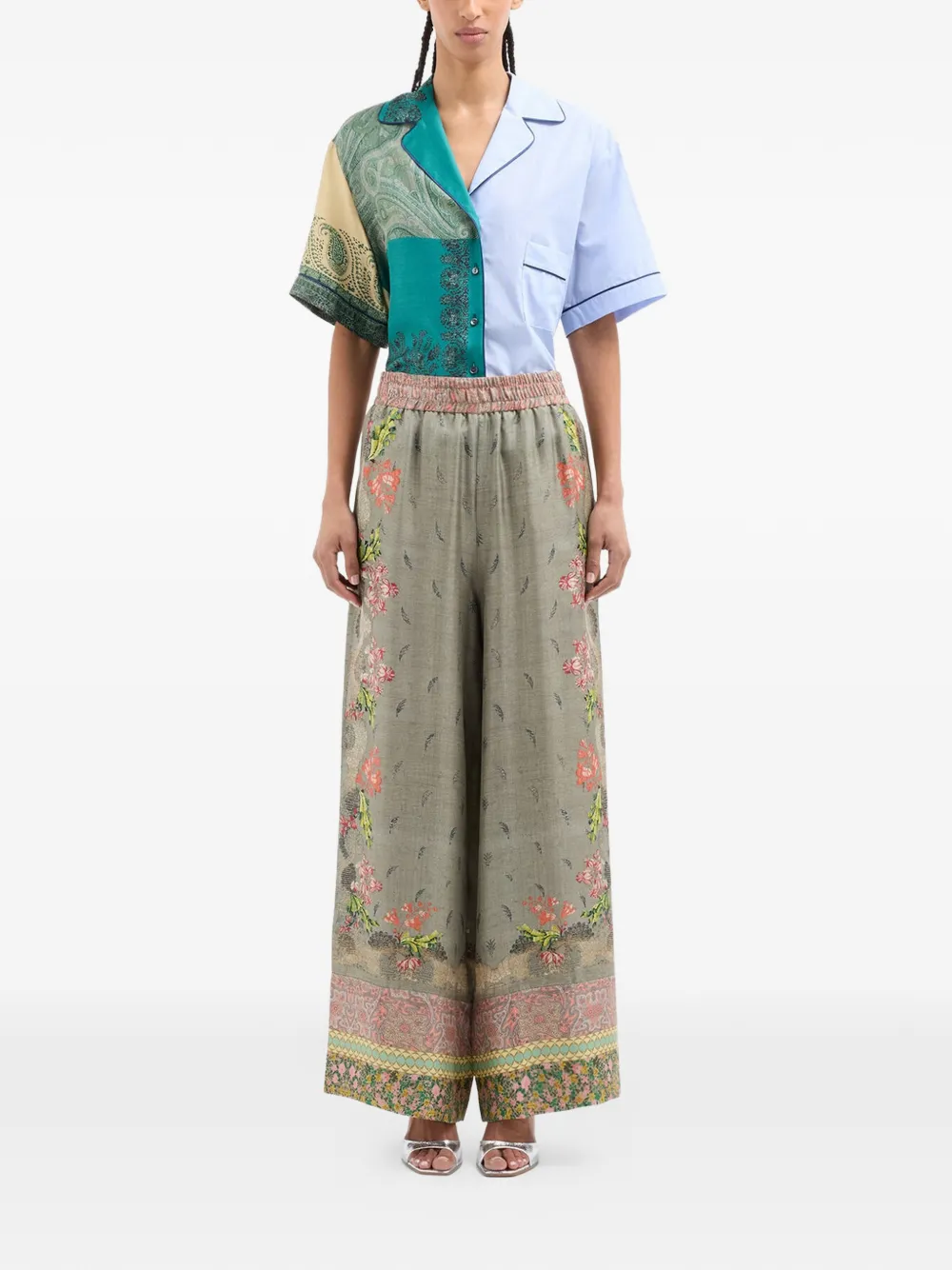 Pierre-Louis Mascia Palazzo broek met paisley-print Groen