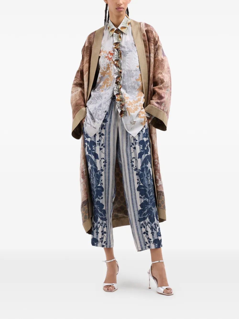 Pierre-Louis Mascia Diomede shirt met bloemenprint en ruches Wit