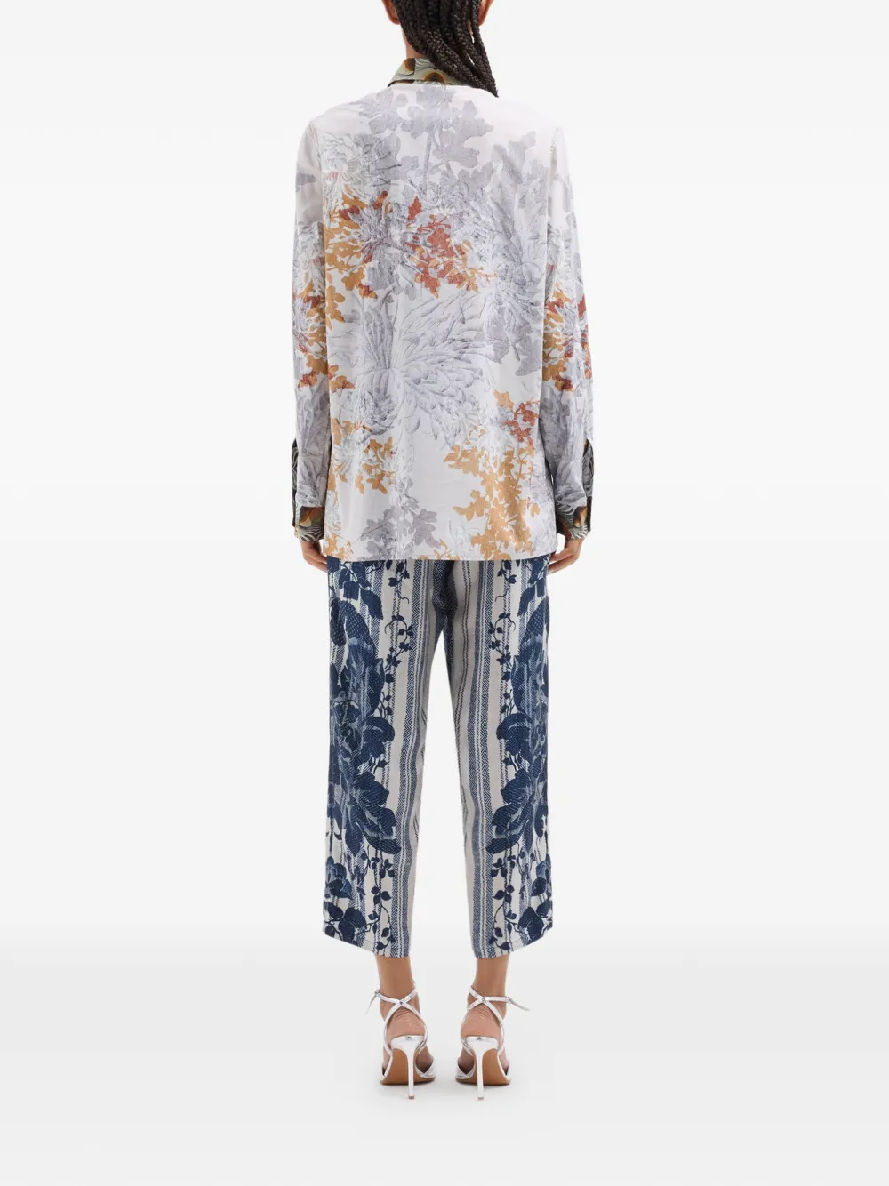 Pierre-Louis Mascia Diomede shirt met bloemenprint en ruches Wit